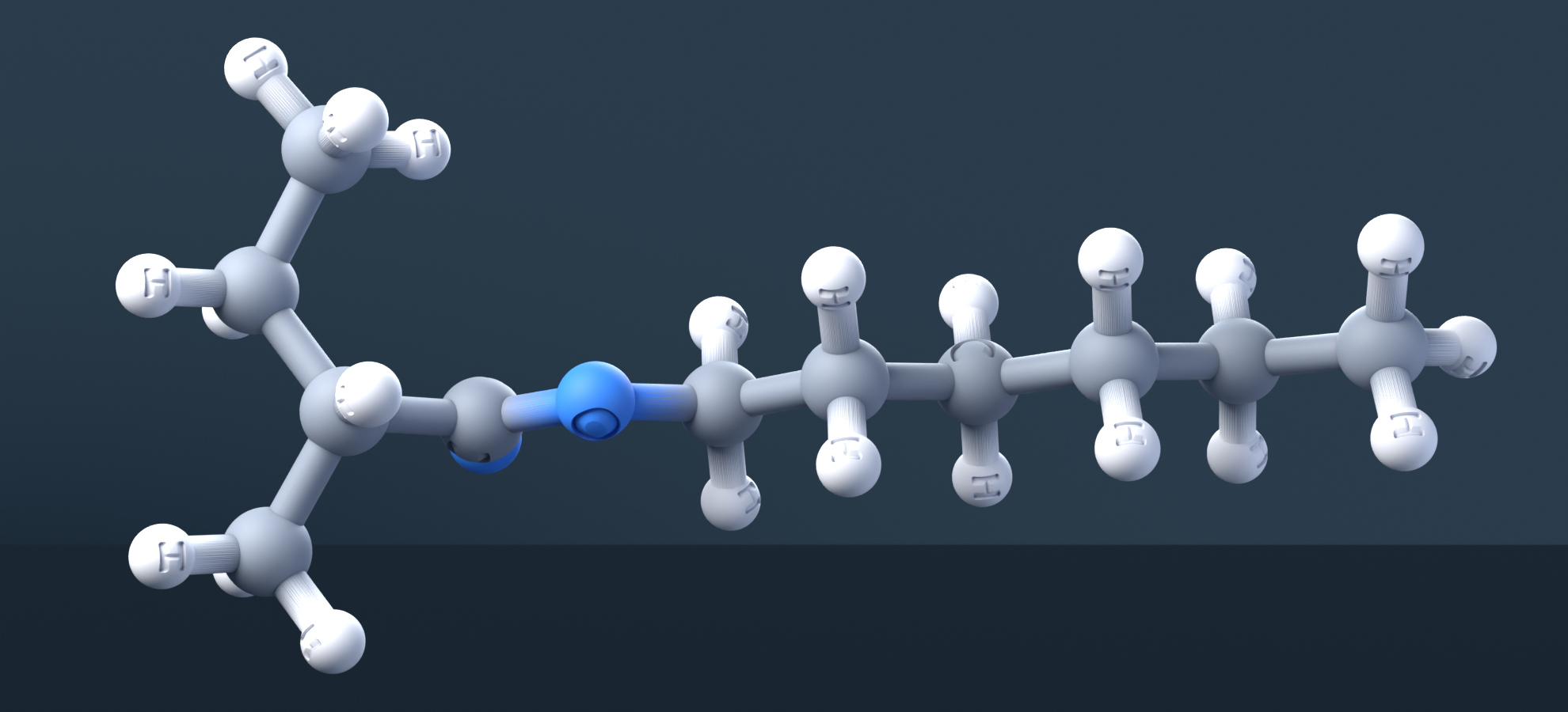 Hexyl 2-methylbutyrate (CAS 10032-15-2), C11H22O2 - 3D ball-and-stick molecular model, engraved element symbols (C H O), MolGod STL preview Hexyl 2-methylbutyrate (CAS 10032-15-2), C11H22O2 - 3D ball-and-stick molecular model, engraved element symbols (C H O), MolGod STL preview