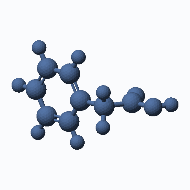 Phenylacetic Acid (CAS 103-82-2), C8H8O2 - 3D ball-and-stick molecular model, MolGod STL preview Phenylacetic Acid (CAS 103-82-2), C8H8O2 - 3D ball-and-stick molecular model, MolGod STL preview