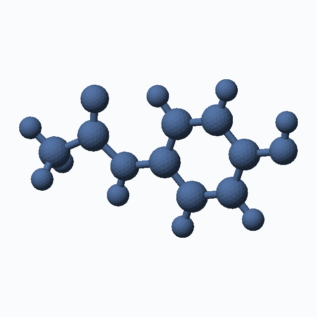 Acetaminophen (CAS 103-90-2), C8H9NO2 - 3D ball-and-stick molecular model, MolGod STL preview Acetaminophen (CAS 103-90-2), C8H9NO2 - 3D ball-and-stick molecular model, MolGod STL preview
