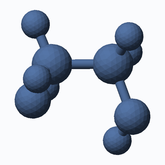 Ethylene Glycol (CAS 107-21-1), C2H6O2 - 3D ball-and-stick molecular model, MolGod STL preview Ethylene Glycol (CAS 107-21-1), C2H6O2 - 3D ball-and-stick molecular model, MolGod STL preview