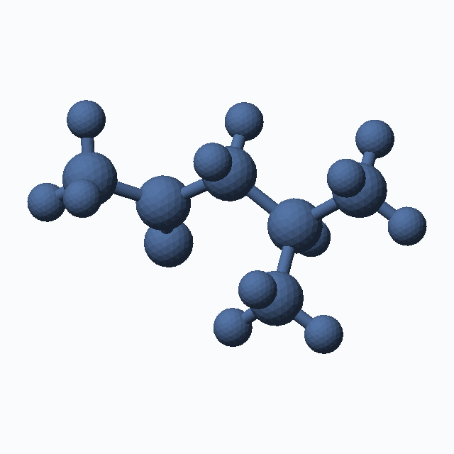 Methyl Isobutyl Ketone (CAS 108-10-1), C6H12O - 3D ball-and-stick molecular model, MolGod STL preview Methyl Isobutyl Ketone (CAS 108-10-1), C6H12O - 3D ball-and-stick molecular model, MolGod STL preview