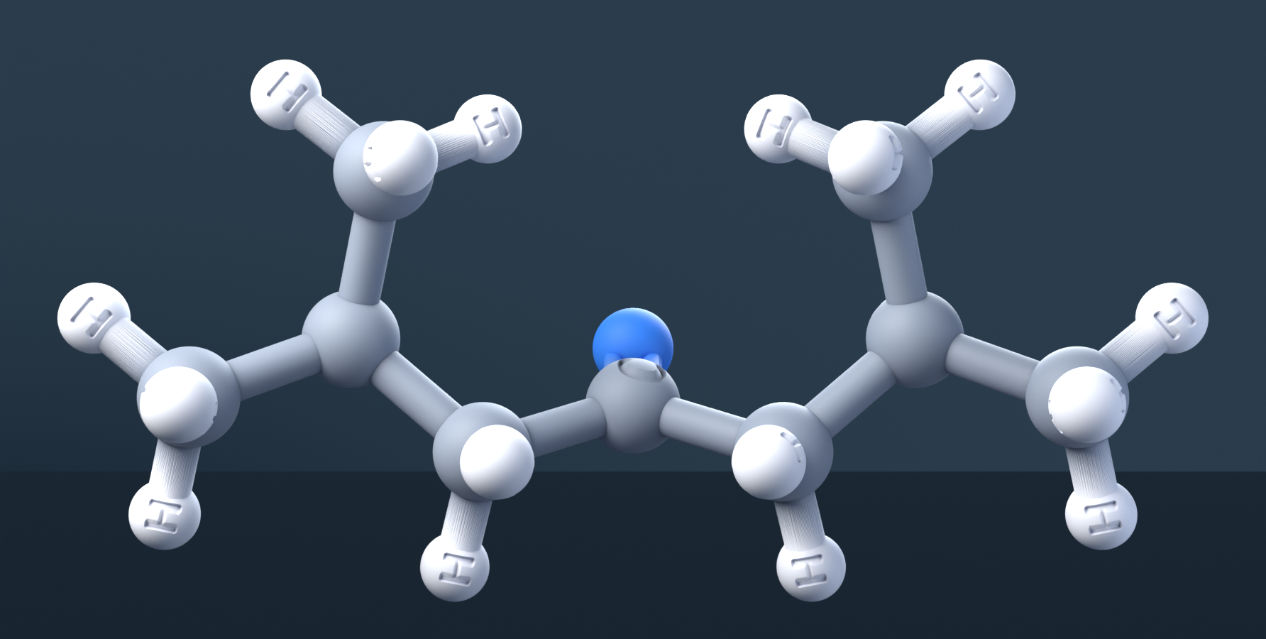Isobutyl ketone (CAS 108-83-8), C9H18O - 3D ball-and-stick molecular model, engraved element symbols (C H O), MolGod STL preview Isobutyl ketone (CAS 108-83-8), C9H18O - 3D ball-and-stick molecular model, engraved element symbols (C H O), MolGod STL preview