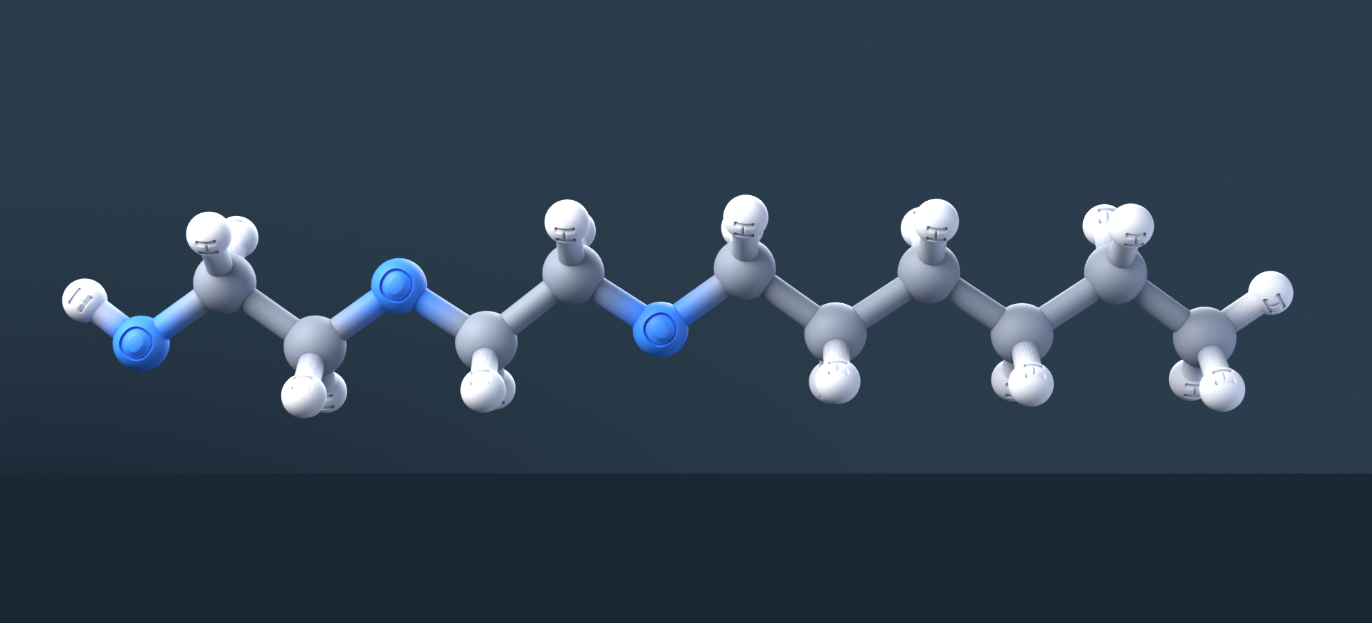 Diethylene glycol monohexyl ether (CAS 112-59-4), C10H22O3 - 3D ball-and-stick molecular model, engraved element symbols (C H O), MolGod STL preview Diethylene glycol monohexyl ether (CAS 112-59-4), C10H22O3 - 3D ball-and-stick molecular model, engraved element symbols (C H O), MolGod STL preview