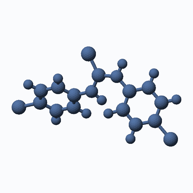 Di-p-chlorophenylthiourea (CAS 1220-00-4), C13H10Cl2N2S - 3D ball-and-stick molecular model, MolGod STL preview Di-p-chlorophenylthiourea (CAS 1220-00-4), C13H10Cl2N2S - 3D ball-and-stick molecular model, MolGod STL preview