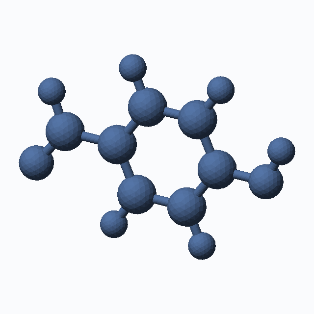 4-Hydroxybenzaldehyde (CAS 123-08-0), C7H6O2 - 3D ball-and-stick molecular model, MolGod STL preview 4-Hydroxybenzaldehyde (CAS 123-08-0), C7H6O2 - 3D ball-and-stick molecular model, MolGod STL preview