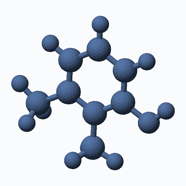2,3-Dimethylphenol (CAS 1300-71-6), C8H10O - 3D ball-and-stick molecular model, MolGod STL preview 2,3-Dimethylphenol (CAS 1300-71-6), C8H10O - 3D ball-and-stick molecular model, MolGod STL preview