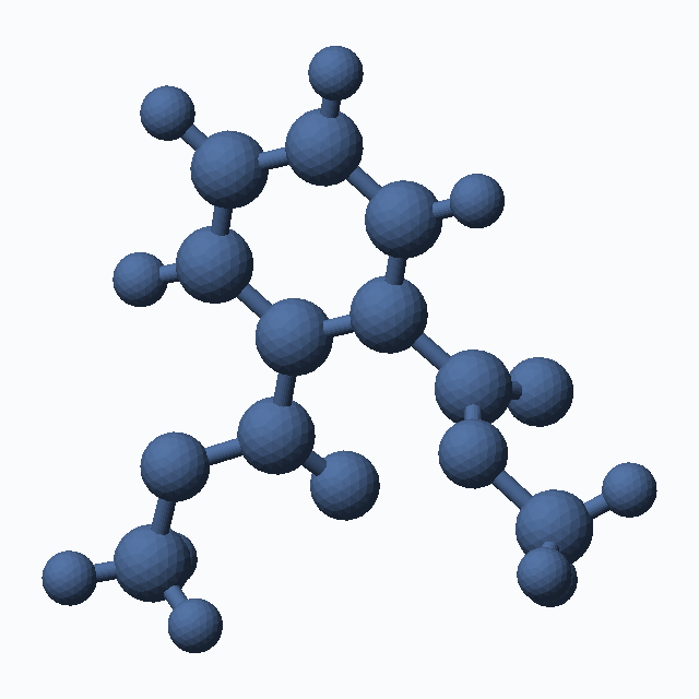 Dimethyl Phthalate (CAS 131-11-3), C10H10O4 - 3D ball-and-stick molecular model, MolGod STL preview Dimethyl Phthalate (CAS 131-11-3), C10H10O4 - 3D ball-and-stick molecular model, MolGod STL preview