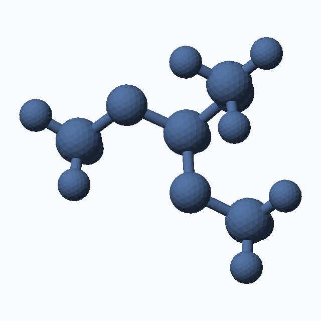 Trimethyl orthoformate (CAS 149-73-5), C4H10O3 - 3D ball-and-stick molecular model, MolGod STL preview Trimethyl orthoformate (CAS 149-73-5), C4H10O3 - 3D ball-and-stick molecular model, MolGod STL preview