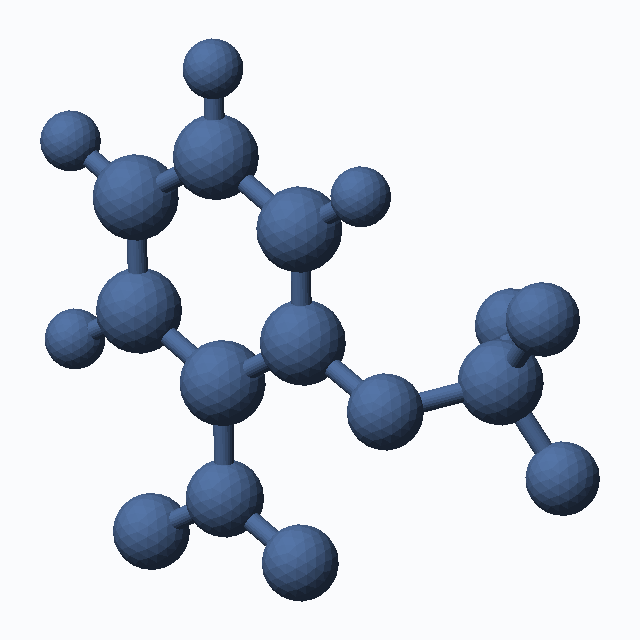 1-Nitro-2-(trifluoromethoxy)benzene (CAS 1644-88-8), C7H4F3NO3 - 3D ball-and-stick molecular model, MolGod STL preview 1-Nitro-2-(trifluoromethoxy)benzene (CAS 1644-88-8), C7H4F3NO3 - 3D ball-and-stick molecular model, MolGod STL preview
