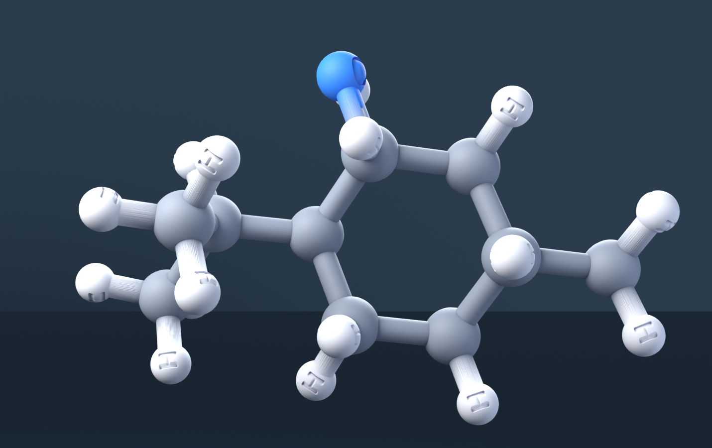 L-menthol (CAS 2216-51-5), C10H20O - 3D ball-and-stick molecular model, engraved element symbols (C H O), MolGod STL preview L-menthol (CAS 2216-51-5), C10H20O - 3D ball-and-stick molecular model, engraved element symbols (C H O), MolGod STL preview