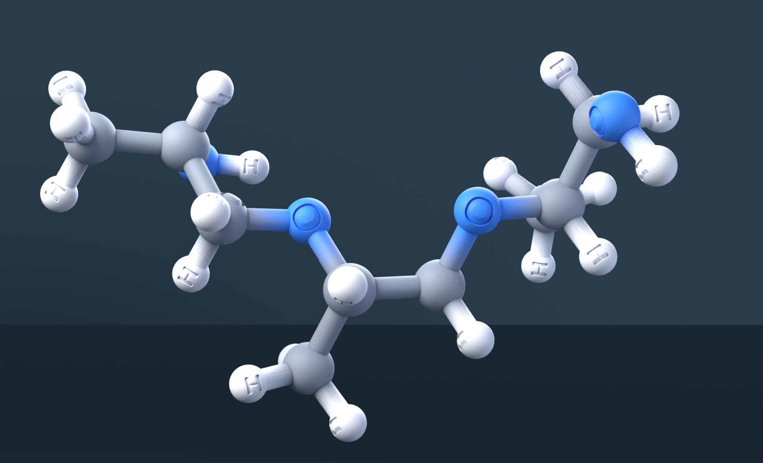 Tripropylene glycol (CAS 24800-44-0), C9H20O4 - 3D ball-and-stick molecular model, engraved element symbols (C H O), MolGod STL preview Tripropylene glycol (CAS 24800-44-0), C9H20O4 - 3D ball-and-stick molecular model, engraved element symbols (C H O), MolGod STL preview