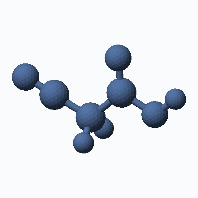 Cyanoacetic acid (CAS 372-09-8), C3H3NO2 - 3D ball-and-stick molecular model, MolGod STL preview Cyanoacetic acid (CAS 372-09-8), C3H3NO2 - 3D ball-and-stick molecular model, MolGod STL preview