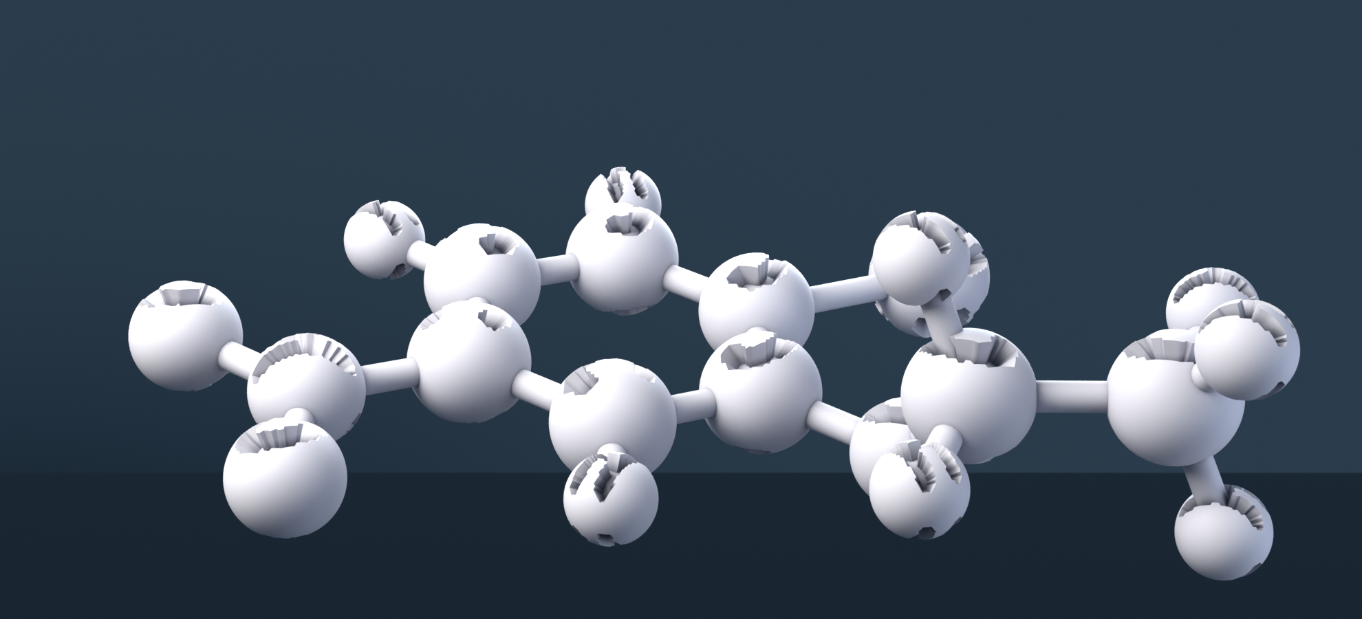 1-Bromo-2-ethoxy-4-nitrobenzene (CAS 423165-33-7), C8H8BrNO3 - 3D ball-and-stick molecular model, engraved element symbols (C H Br N O), MolGod STL preview 1-Bromo-2-ethoxy-4-nitrobenzene (CAS 423165-33-7), C8H8BrNO3 - 3D ball-and-stick molecular model, engraved element symbols (C H Br N O), MolGod STL preview