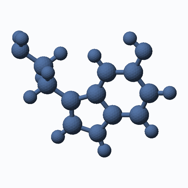 serotonin (CAS 50-67-9), C10H12N2O - 3D ball-and-stick molecular model, MolGod STL preview serotonin (CAS 50-67-9), C10H12N2O - 3D ball-and-stick molecular model, MolGod STL preview