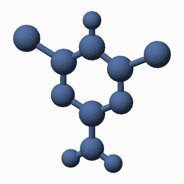 2-Amino-4,6-dichloropyrimidine (CAS 56-05-3), C4H3Cl2N3 - 3D ball-and-stick molecular model, MolGod STL preview 2-Amino-4,6-dichloropyrimidine (CAS 56-05-3), C4H3Cl2N3 - 3D ball-and-stick molecular model, MolGod STL preview