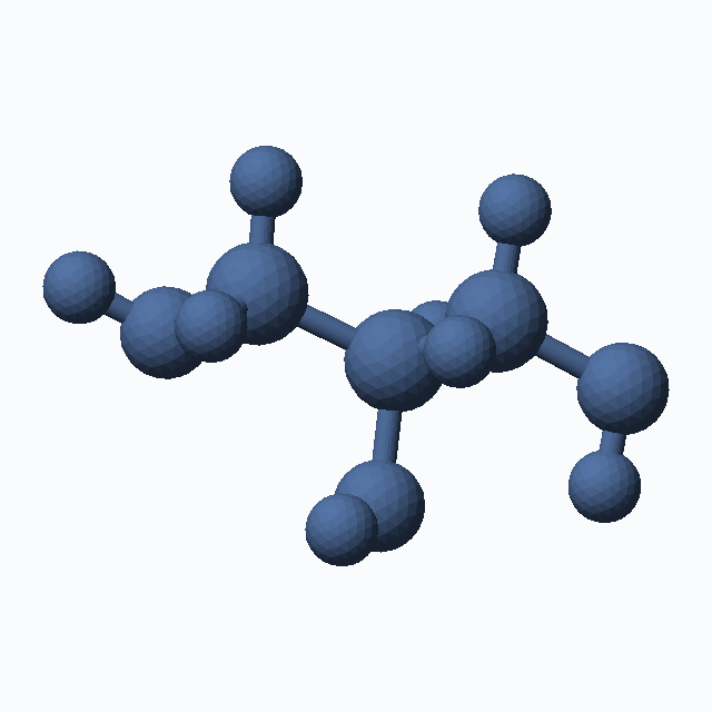 Glycerol (CAS 56-81-5), C3H8O3 - 3D ball-and-stick molecular model, MolGod STL preview Glycerol (CAS 56-81-5), C3H8O3 - 3D ball-and-stick molecular model, MolGod STL preview