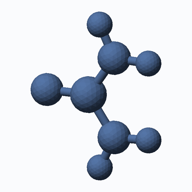 Urea (CAS 57-13-6), CH4N2O - 3D ball-and-stick molecular model, MolGod STL preview Urea (CAS 57-13-6), CH4N2O - 3D ball-and-stick molecular model, MolGod STL preview