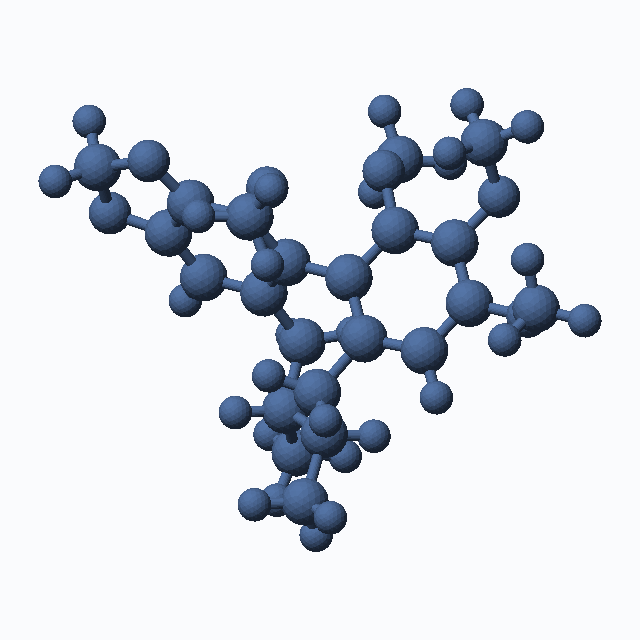Schisandrin B (CAS 61281-37-6), C23H28O6 - 3D ball-and-stick molecular model, MolGod STL preview Schisandrin B (CAS 61281-37-6), C23H28O6 - 3D ball-and-stick molecular model, MolGod STL preview