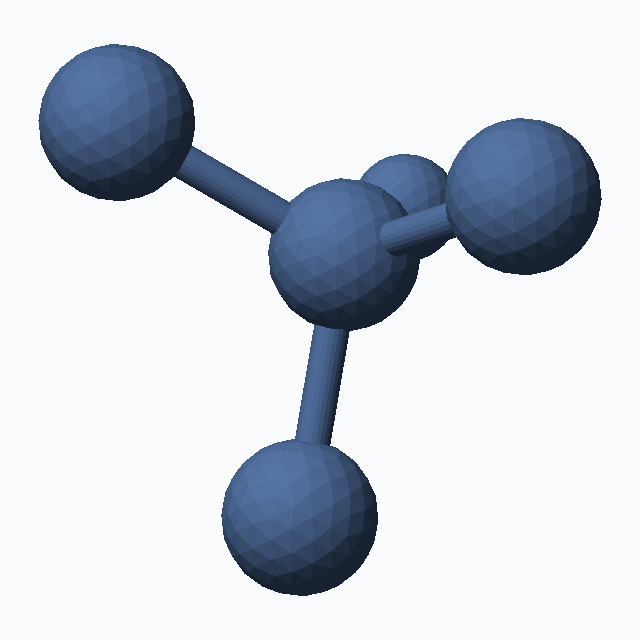 Chloroform (CAS 67-66-3), CHCl3 - 3D ball-and-stick molecular model, MolGod STL preview Chloroform (CAS 67-66-3), CHCl3 - 3D ball-and-stick molecular model, MolGod STL preview