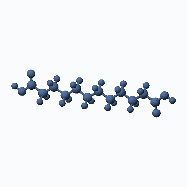 Dodecanedioic Acid (CAS 693-23-2), C12H22O4 - 3D ball-and-stick molecular model, MolGod STL preview Dodecanedioic Acid (CAS 693-23-2), C12H22O4 - 3D ball-and-stick molecular model, MolGod STL preview