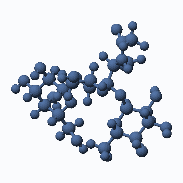 Lewis x Trisaccharide (CAS 71208-06-5), C20H35NO15 - 3D ball-and-stick molecular model, MolGod STL preview Lewis x Trisaccharide (CAS 71208-06-5), C20H35NO15 - 3D ball-and-stick molecular model, MolGod STL preview