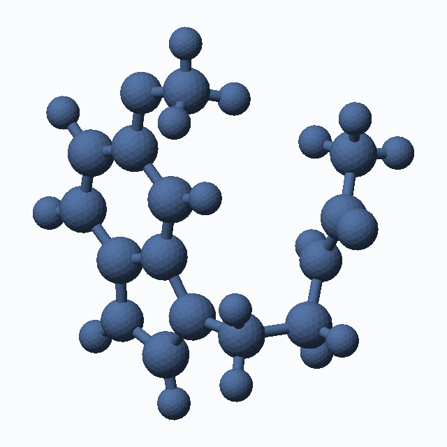 Melatonin (CAS 73-31-4), C13H16N2O2 - 3D ball-and-stick molecular model, MolGod STL preview Melatonin (CAS 73-31-4), C13H16N2O2 - 3D ball-and-stick molecular model, MolGod STL preview