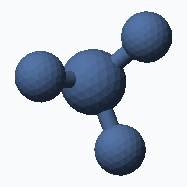 Ammonia (CAS 7664-41-7), H3N - 3D ball-and-stick molecular model, MolGod STL preview Ammonia (CAS 7664-41-7), H3N - 3D ball-and-stick molecular model, MolGod STL preview