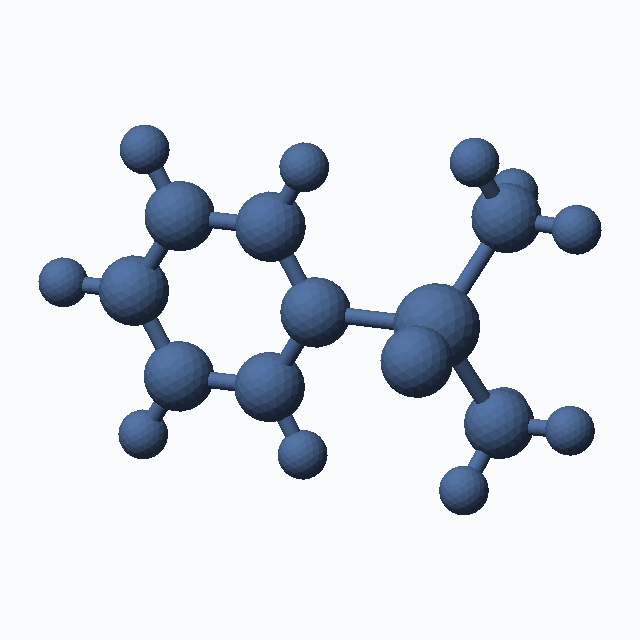 Chlorodimethylphenylsilane (CAS 768-33-2), C8H11ClSi - 3D ball-and-stick molecular model, MolGod STL preview Chlorodimethylphenylsilane (CAS 768-33-2), C8H11ClSi - 3D ball-and-stick molecular model, MolGod STL preview