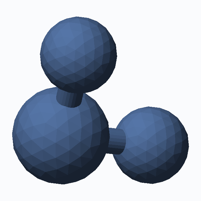 Water (CAS 7732-18-5), H2O - 3D ball-and-stick molecular model, MolGod STL preview Water (CAS 7732-18-5), H2O - 3D ball-and-stick molecular model, MolGod STL preview