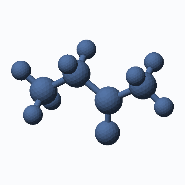 Methyl Ethyl Ketone (CAS 78-93-3), C4H8O - 3D ball-and-stick molecular model, MolGod STL preview Methyl Ethyl Ketone (CAS 78-93-3), C4H8O - 3D ball-and-stick molecular model, MolGod STL preview