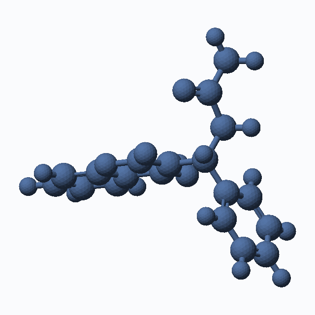 Warfarin (CAS 81-81-2), C19H16O4 - 3D ball-and-stick molecular model, MolGod STL preview Warfarin (CAS 81-81-2), C19H16O4 - 3D ball-and-stick molecular model, MolGod STL preview