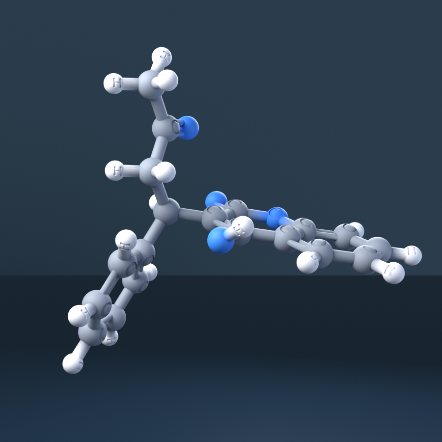 Warfarin (CAS 81-81-2), C19H16O4 - 3D ball-and-stick molecular model, engraved element symbols (C H O), MolGod STL preview Warfarin (CAS 81-81-2), C19H16O4 - 3D ball-and-stick molecular model, engraved element symbols (C H O), MolGod STL preview