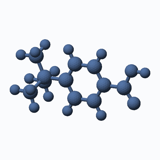 4-tert-Butylbenzoic acid (CAS 98-73-7), C11H14O2 - 3D ball-and-stick molecular model, MolGod STL preview 4-tert-Butylbenzoic acid (CAS 98-73-7), C11H14O2 - 3D ball-and-stick molecular model, MolGod STL preview