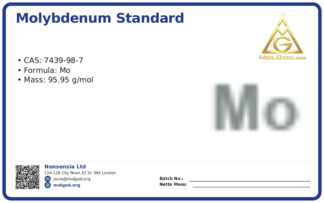 0.1mg/mL Molybdenum Impurity Analysis CAS No 7439-98 (CAS 7439-98-7) — Xilong Scientific, CAS 7439-98-7 — chemical product label