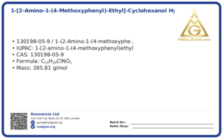 1-[2-Amino-1-(4-methoxyphenyl)-ethyl]-cyclohexanol hydrochloride (CAS 130198-05-9), CAS 130198-05-9 — chemical product label