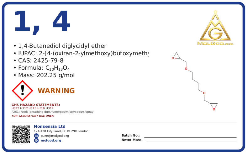 1, 4 (CAS 2425-79-8), CAS 2425-79-8 — chemical product label