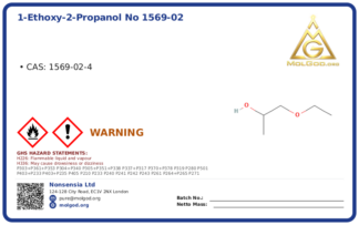 1-Ethoxy-2-Propanol CAS No 1569-02 (CAS 1569-02-4) — Xilong Scientific, CAS 1569-02-4 — chemical product label