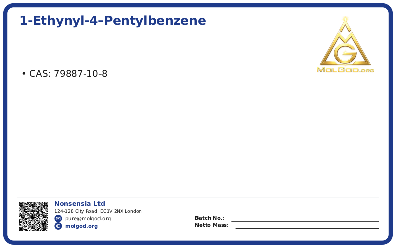 1-Ethynyl-4-pentylbenzene (CAS 79887-10-8), CAS 79887-10-8 — chemical product label