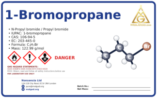 1-bromopropane (CAS 106-94-5) — Safety Data Sheet, CAS 106-94-5 — chemical product label