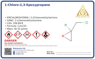 1-chloro-2,3-epoxypropane (CAS 106-89-8) — Safety Data Sheet, CAS 106-89-8 — chemical product label
