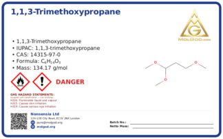1,1,3-Trimethoxypropane (CAS 14315-97-0), CAS 14315-97-0 — chemical product label