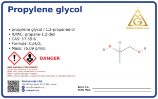 Propylene Glycol (CAS 57-55-6), CAS 57-55-6 — chemical product label