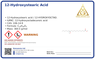 12-Hydroxystearic acid (CAS 106-14-9), CAS 106-14-9 — chemical product label