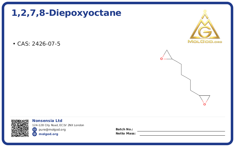 1,2,7,8-Diepoxyoctane (CAS 2426-07-5), CAS 2426-07-5 — chemical product label