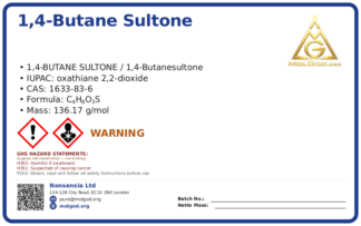 1,4-Butane sultone (CAS 1633-83-6), CAS 1633-83-6 — chemical product label