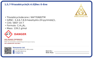 1,5,7-Triazabicyclo[4.4.0]dec-5-ene (CAS 5807-14-7), CAS 5807-14-7 — chemical product label