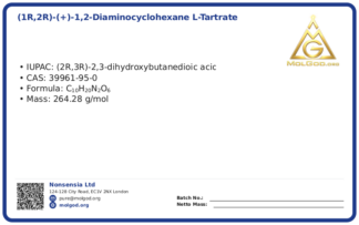 (1R,2R)-(+)-1,2-Diaminocyclohexane L-tartrate (CAS 39961-95-0), CAS 39961-95-0 — chemical product label