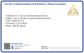 (1S,2S)-2-(Aminomethyl)-N,N-diethyl-1-phenyl-cyclopropanecarboxamide hydrochloride (CAS 105310-47-2), CAS 105310-47-2 — chemical product label