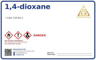 1,4-Dioxane (CAS 123-91-1), CAS 123-91-1 — chemical product label