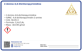 2-Amino-4,6-dichloropyrimidine (CAS 56-05-3), CAS 56-05-3 — chemical product label